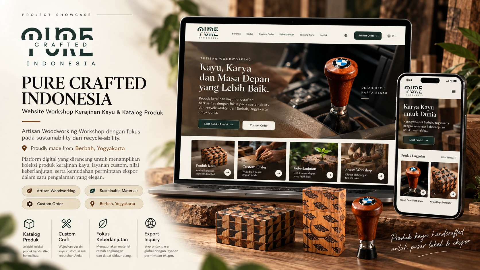Artwork project showcase Pure Crafted Indonesia